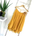 Ginger yellow chiffon floral camisole top, loose fit